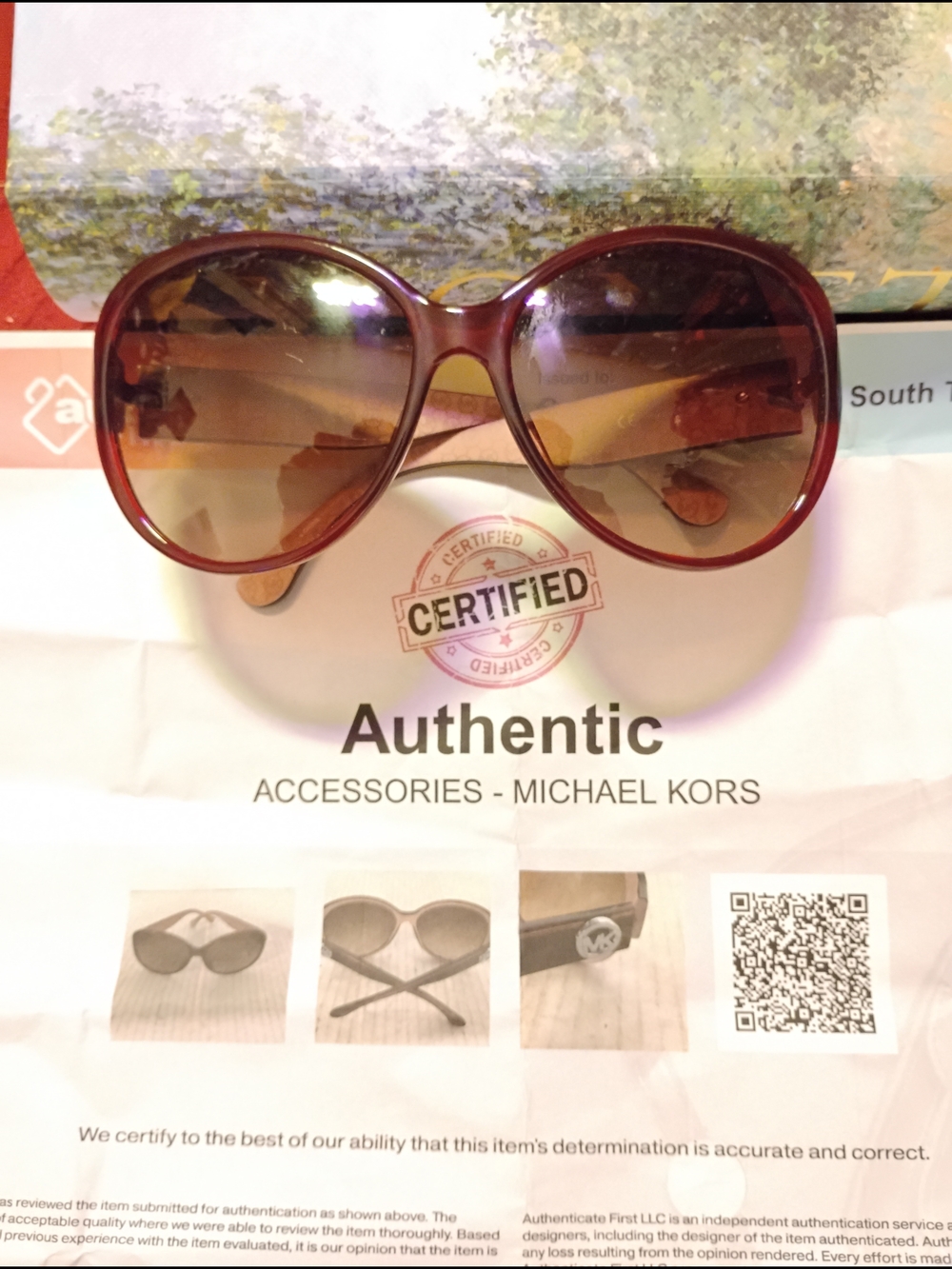 Michael Kors Women's reddish Brown Gradient Oversized Sunglasses and case